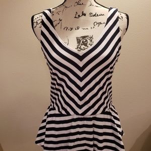 Express striped peplum top